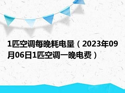 1匹空调每晚耗电量（2023年09月06日1匹空调一晚电费）