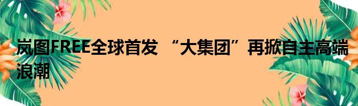 岚图FREE全球首发 “大集团”再掀自主高端浪潮