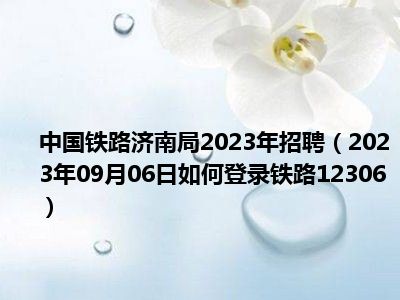 中国铁路济南局2023年招聘（2023年09月06日如何登录铁路12306）