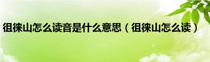  徂徕山怎么读音是什么意思（徂徕山怎么读）