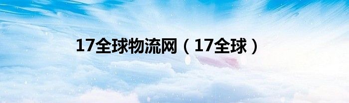  17全球物流网（17全球）