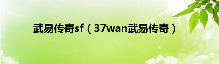  武易传奇sf（37wan武易传奇）