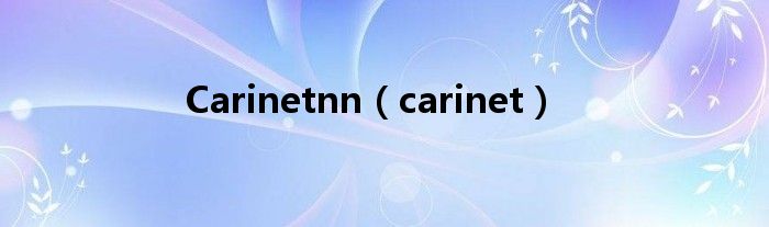  Carinetnn（carinet）