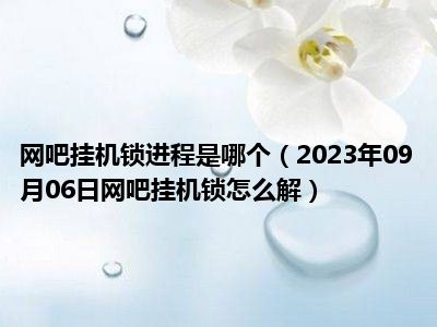 网吧挂机锁进程是哪个（2023年09月06日网吧挂机锁怎么解）