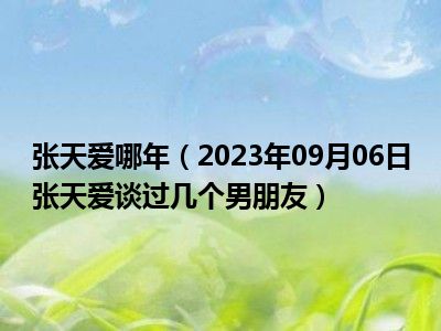 张天爱哪年（2023年09月06日张天爱谈过几个男朋友）