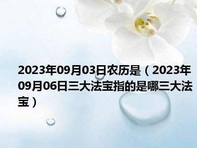 2023年09月03日农历是（2023年09月06日三大法宝指的是哪三大法宝）