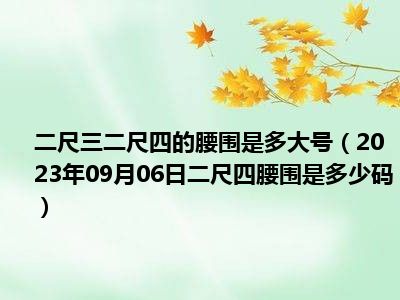 二尺三二尺四的腰围是多大号（2023年09月06日二尺四腰围是多少码）