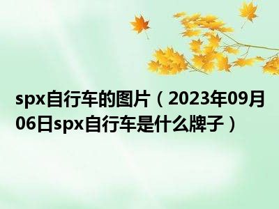 spx自行车的图片（2023年09月06日spx自行车是什么牌子）