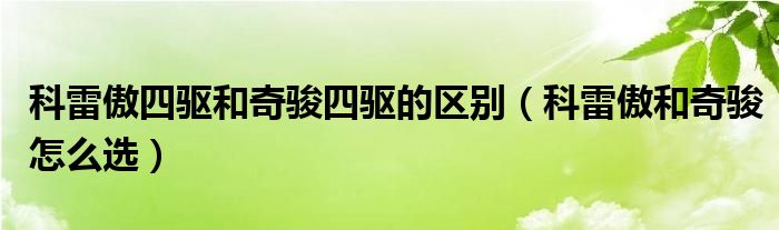  科雷傲四驱和奇骏四驱的区别（科雷傲和奇骏怎么选）