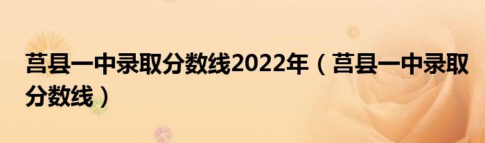  莒县一中录取分数线2022年（莒县一中录取分数线）