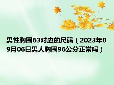 男性胸围63对应的尺码（2023年09月06日男人胸围96公分正常吗）