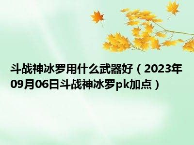 斗战神冰罗用什么武器好（2023年09月06日斗战神冰罗pk加点）