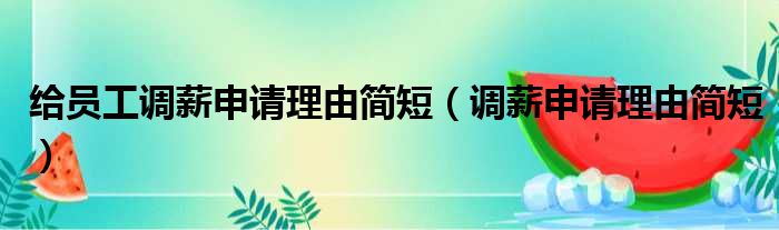 给员工调薪申请理由简短（调薪申请理由简短）