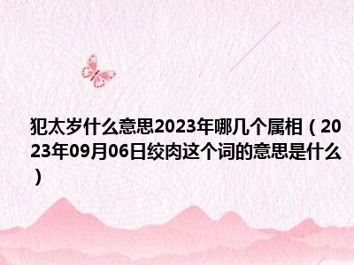 犯太岁什么意思2023年哪几个属相（2023年09月06日绞肉这个词的意思是什么）