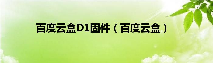  百度云盒D1固件（百度云盒）