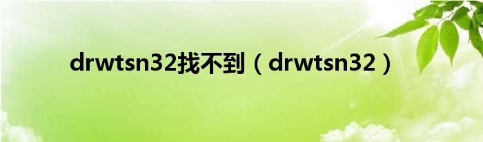  drwtsn32找不到（drwtsn32）