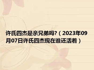 许氏四杰是亲兄弟吗 （2023年09月07日许氏四杰现在谁还活着）