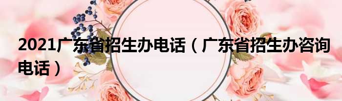 2021广东省招生办电话（广东省招生办咨询电话）