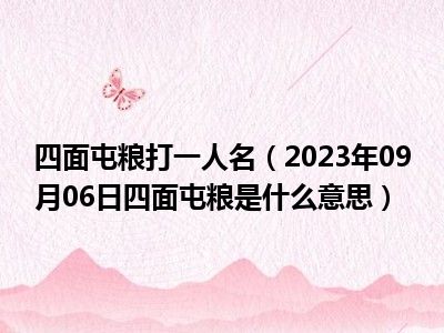 四面屯粮打一人名（2023年09月06日四面屯粮是什么意思）