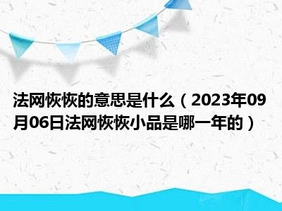 法网恢恢的意思是什么（2023年09月06日法网恢恢小品是哪一年的）