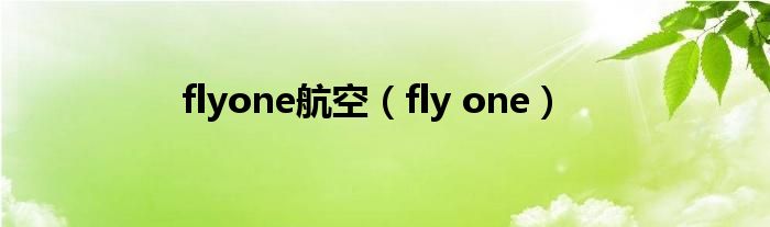  flyone航空（fly one）