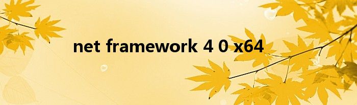  net framework 4 0 x64