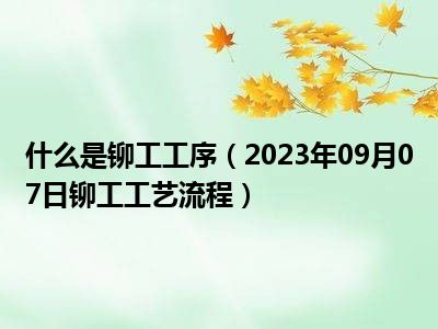 什么是铆工工序（2023年09月07日铆工工艺流程）