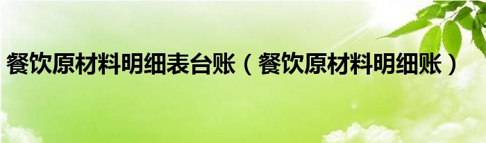 餐饮原材料明细表台账（餐饮原材料明细账）