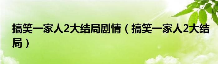  搞笑一家人2大结局剧情（搞笑一家人2大结局）