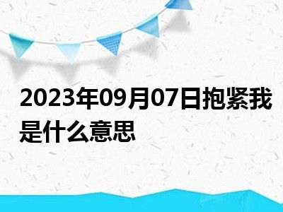 2023年09月07日抱紧我是什么意思