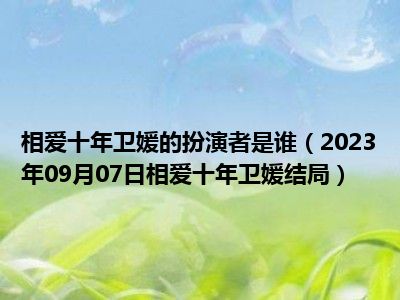 相爱十年卫媛的扮演者是谁（2023年09月07日相爱十年卫媛结局）