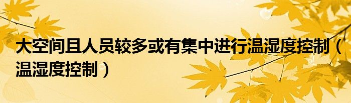  大空间且人员较多或有集中进行温湿度控制（温湿度控制）