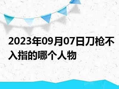 2023年09月07日刀枪不入指的哪个人物