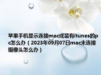 苹果手机显示连接mac或装有itunes的pc怎么办（2023年09月07日mac未连接摄像头怎么办）