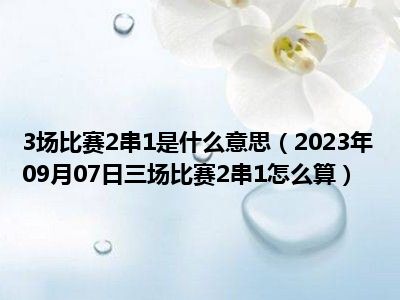 3场比赛2串1是什么意思（2023年09月07日三场比赛2串1怎么算）