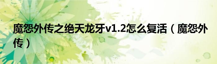  魔怨外传之绝天龙牙v1.2怎么复活（魔怨外传）