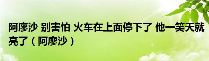  阿廖沙 别害怕 火车在上面停下了 他一笑天就亮了（阿廖沙）