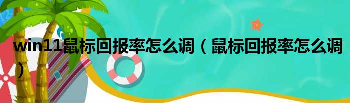 win11鼠标回报率怎么调（鼠标回报率怎么调）