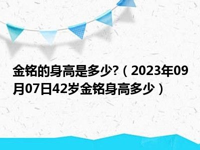 金铭的身高是多少 （2023年09月07日42岁金铭身高多少）