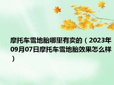 摩托车雪地胎哪里有卖的（2023年09月07日摩托车雪地胎效果怎么样）