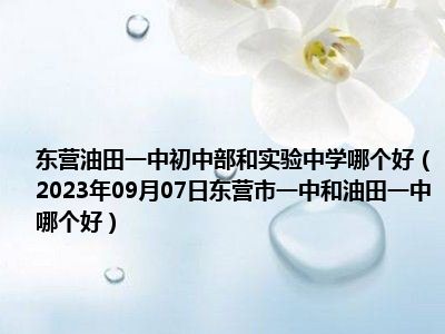 东营油田一中初中部和实验中学哪个好（2023年09月07日东营市一中和油田一中哪个好）