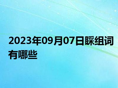 2023年09月07日睬组词有哪些