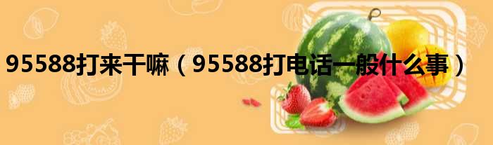 95588打来干嘛（95588打电话一般什么事）