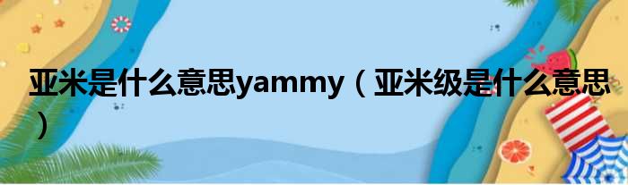 亚米是什么意思yammy（亚米级是什么意思）