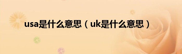  usa是什么意思（uk是什么意思）