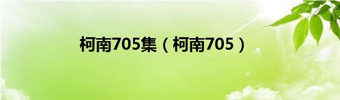  柯南705集（柯南705）