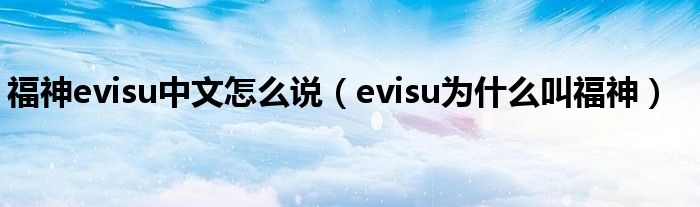  福神evisu中文怎么说（evisu为什么叫福神）