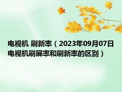 电视机 刷新率（2023年09月07日电视机刷屏率和刷新率的区别）