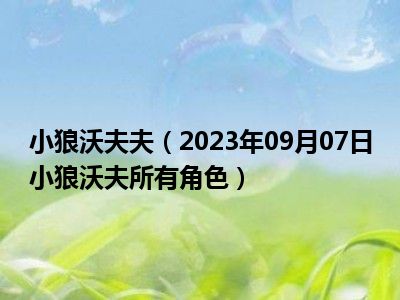 小狼沃夫夫（2023年09月07日小狼沃夫所有角色）