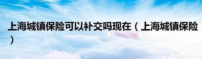  上海城镇保险可以补交吗现在（上海城镇保险）